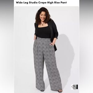 Wide Leg Studio Crepe High Rise Pant